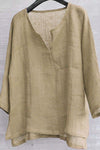 Cotton & Linen Solid Color Blouse