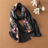 Cotton and Linen Embroidered Scarf