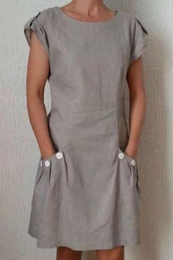 Short Sleeve Round Neck Mini Dress
