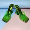 Women's Fashion Multicolor PVC High Heel Sandals
