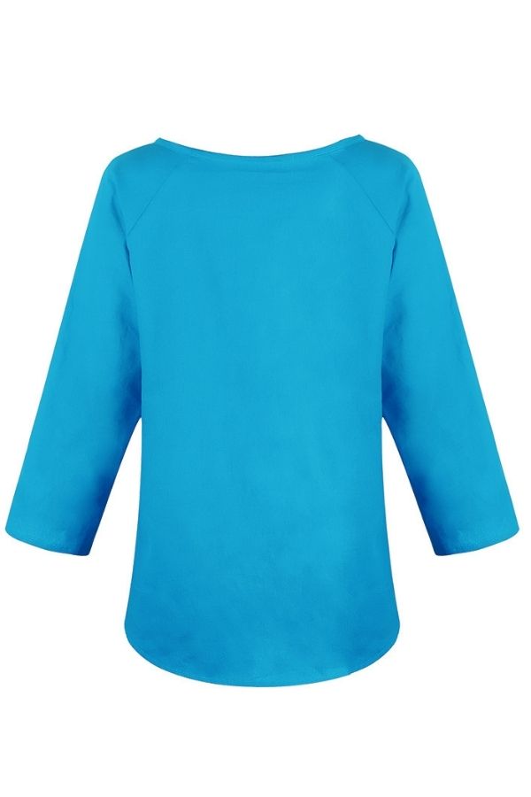Casual Stylish Solid Color Cotton Blouse