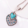 Heart Shaped Peacock Turquoise Necklace