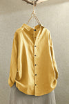 Cotton And Linen Solid Color Shirt