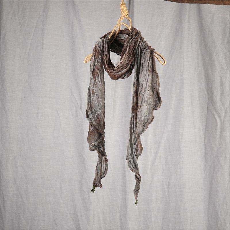 Tie-dyed Cotton And Linen Scarf