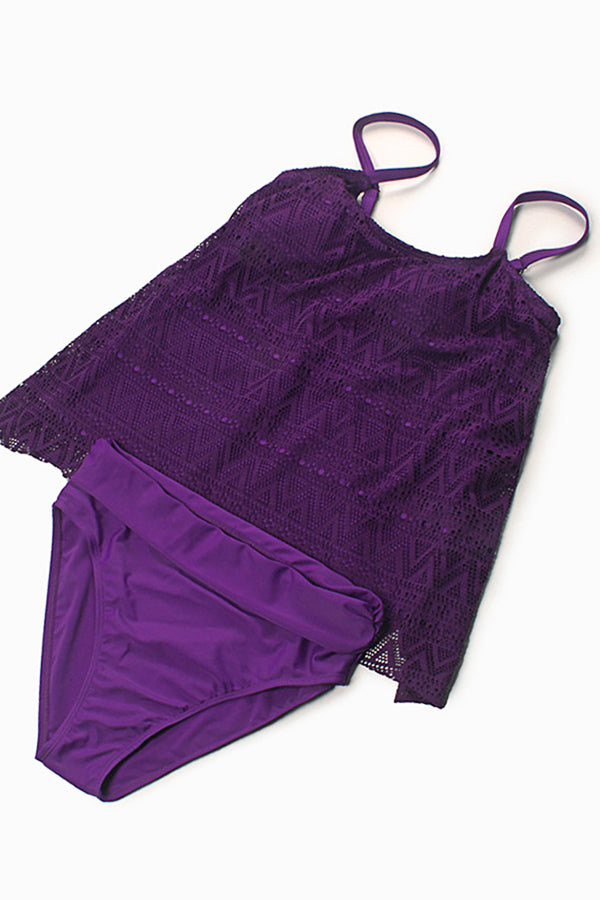 Solid Color Two-piece Tankinis