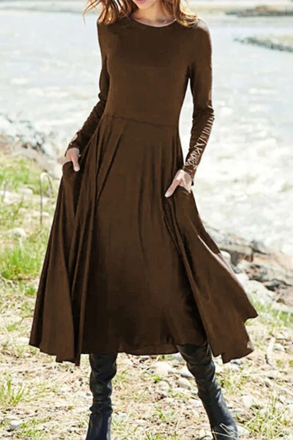 Elegant Solid Color Maxi Dress