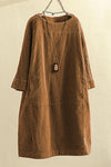 Corduroy Solid Color Loose Dress