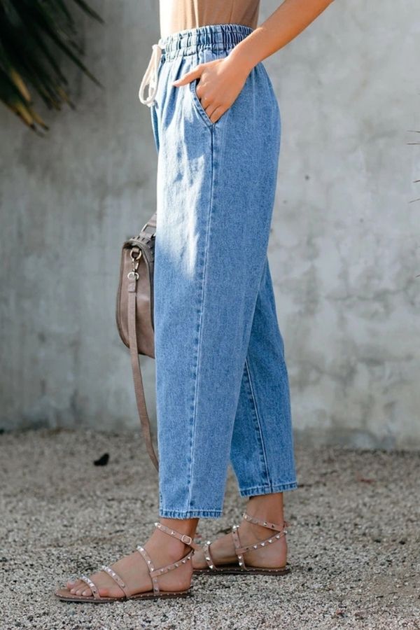Elastic Waist Cozy Jeans