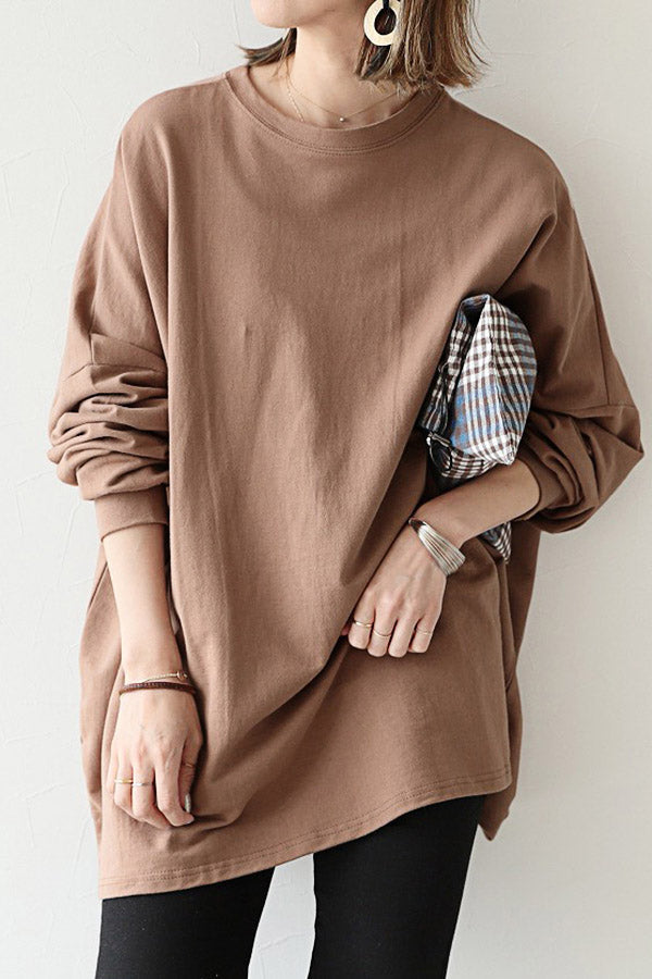 Casual Solid Color Long Shirt