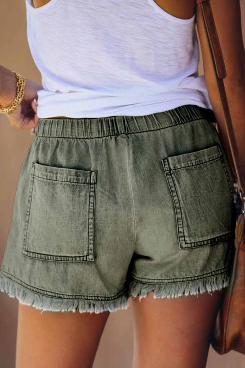 Adjustable Tassel Pockets Design Denim Shorts(3 Colors) Florcoo/Shorts OML 