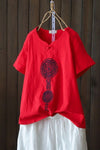 Round Neck Embroidery T-shirt