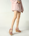Arriving Fashion Chunky Suede Wedge Sandals - Pink Sandals oh!My Lady 
