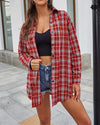 Back To World Retro Plaid Shirt - Red oh!My Lady 