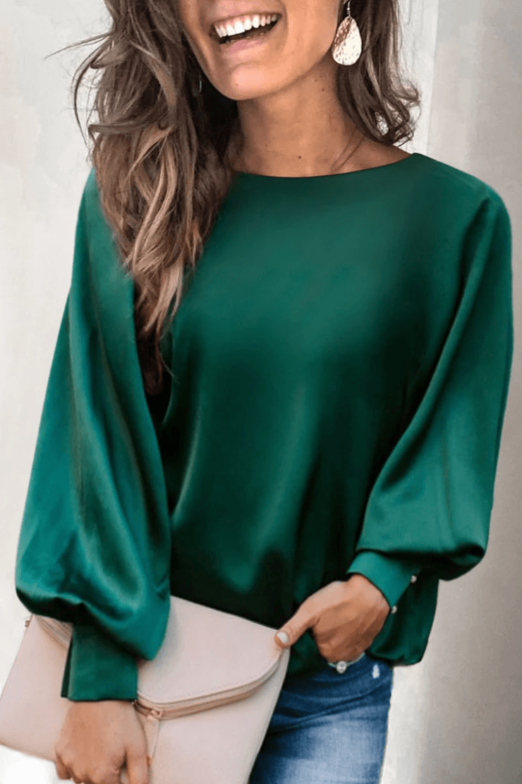 Basic Casual Blouse (2 Colors) Florcoo/Tops OML S Green 