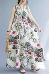 Cotton Floral Printed Sleeveless Maxi Dress