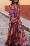 Bohemian Multicolor Striped Dress ohmylady/Dresses - x OML S(2-4) Burgary 