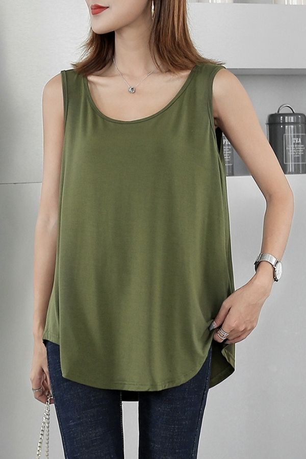 Sling Solid Color Cozy Tank Top (Fit up to 220lbs)