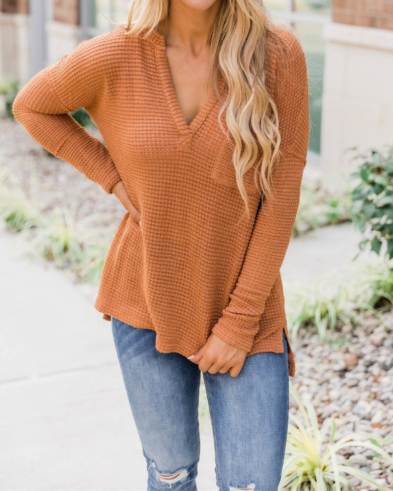 Can't Escape Most Burnt Pullover Blouse - Orange oh!My Lady 