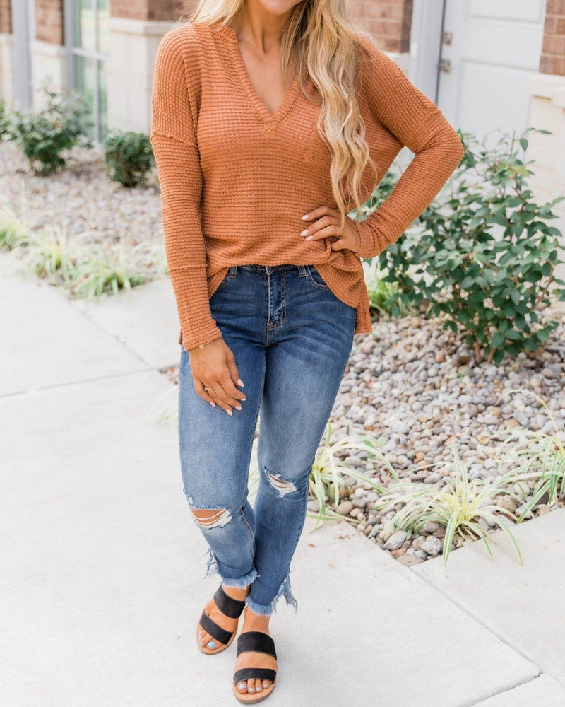 Can't Escape Most Burnt Pullover Blouse - Orange oh!My Lady 