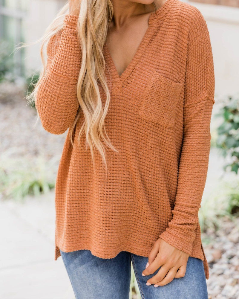 Can't Escape Most Burnt Pullover Blouse - Orange oh!My Lady 