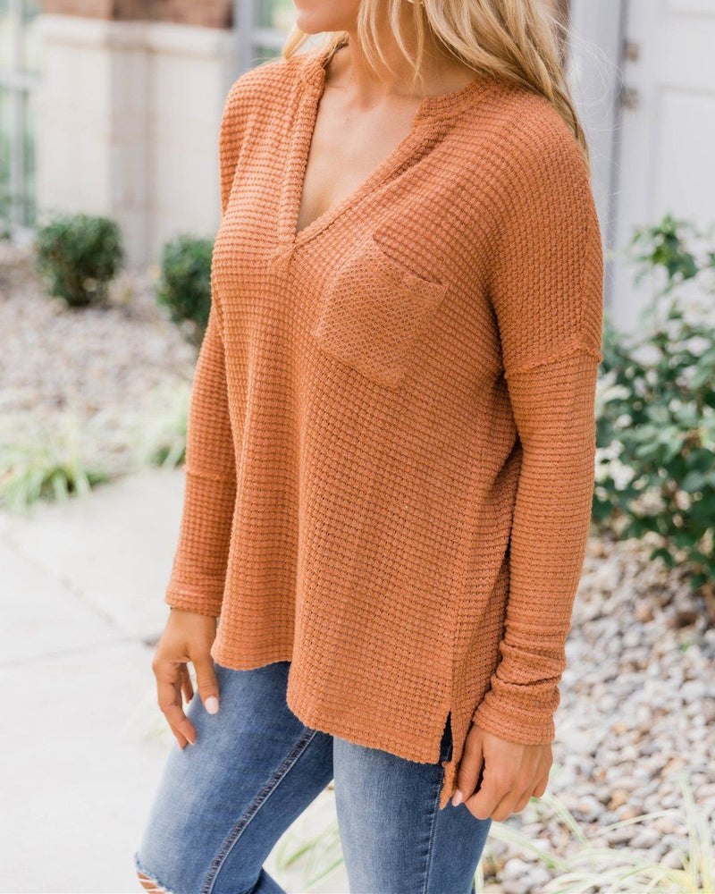 Can't Escape Most Burnt Pullover Blouse - Orange oh!My Lady 