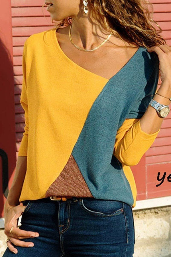 Casual Colorblock Top 4 Colors ohmylady/Tops - x OML S Yellow 
