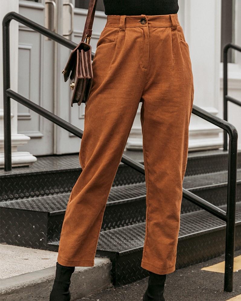 Casual Crimping Corduroy Pants oh!My Lady 