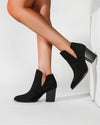 Chic Suede Ankle Boots - Black oh!My Lady 