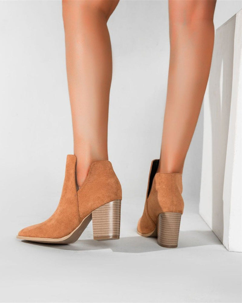 Chic Suede Ankle Boots - Ginger oh!My Lady 