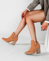 Chic Suede Ankle Boots - Ginger oh!My Lady 