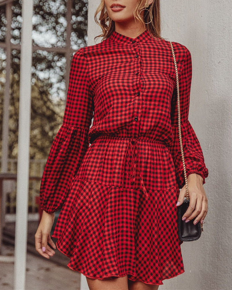 Christmas Red Plaid Dress oh!My Lady 