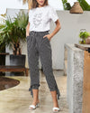 Classic Look High-Waisted Pants - Black Pinstripe ShellyBeauty 