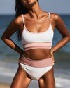 Color Block Bikini Set - Light Pink Swimwear oh!My Lady 