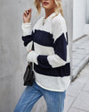 Colorblock Stripe Sweater - Black oh!My Lady 