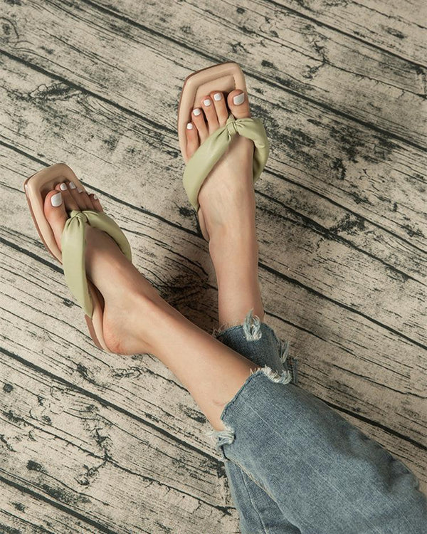 Comfort Flat Flip Flops - Green Sandals oh!My Lady 