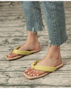 Comfort Flat Flip Flops - Mustard Yellow Sandals oh!My Lady 