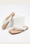 Comfort Flat Flip Flops - White Sandals oh!My Lady 