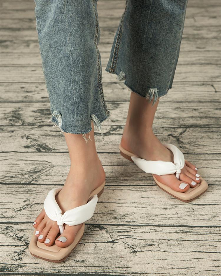 Comfort Flat Flip Flops - White Sandals oh!My Lady 