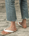 Comfort Flat Flip Flops - White Sandals oh!My Lady 