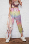 Cotton Tie-dye Casual Trousers ohmylady/Pants OML S Pink yellow 