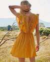 Country Charm Ruffled Mini Dress - Yellow ShellyBeauty 