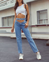 Cut Out Sexy High Waist Denim Trousers oh!My Lady 