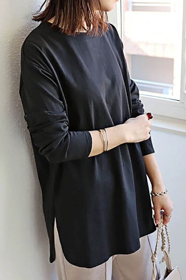 Solid Color Long Sleeved Bottoming Shirt