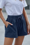 Elastic High Waist Adjustable Shorts ohmylady/Shorts OML S Blue 