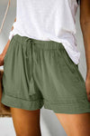 Elastic High Waist Adjustable Shorts ohmylady/Shorts OML S Green 
