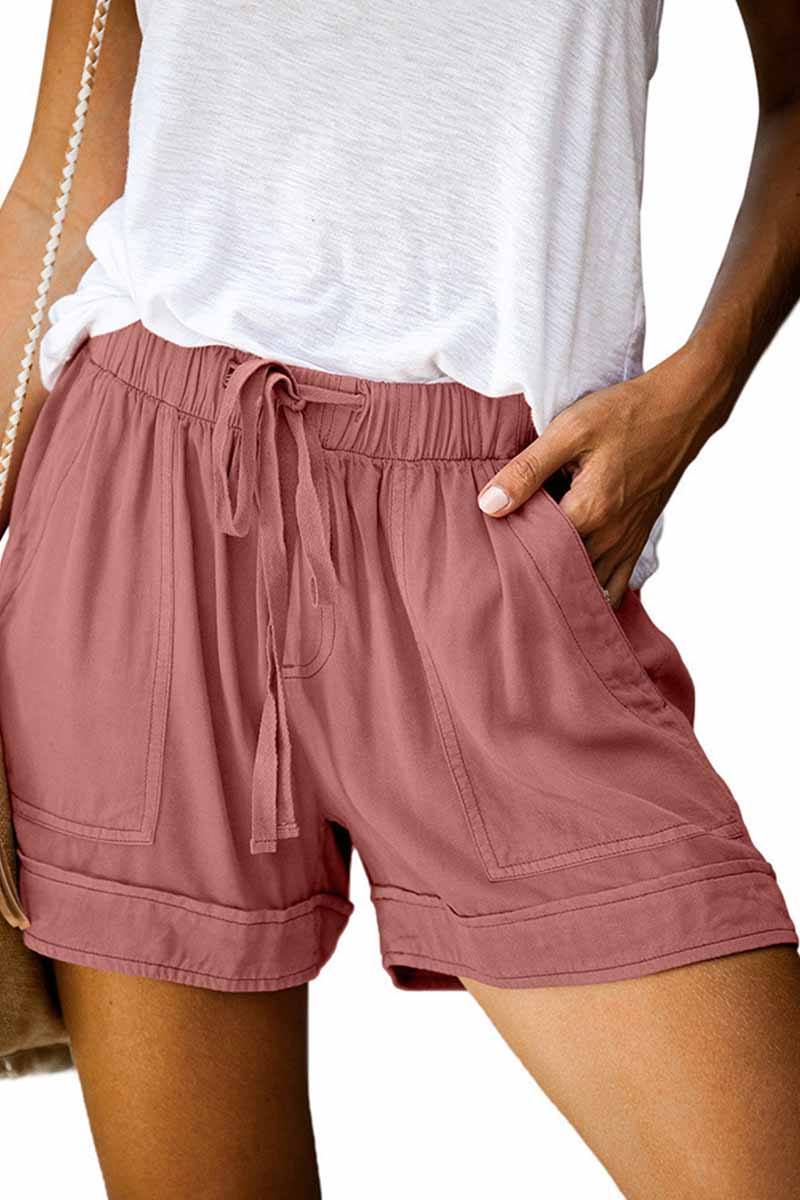 Elastic High Waist Adjustable Shorts ohmylady/Shorts OML S Pink 