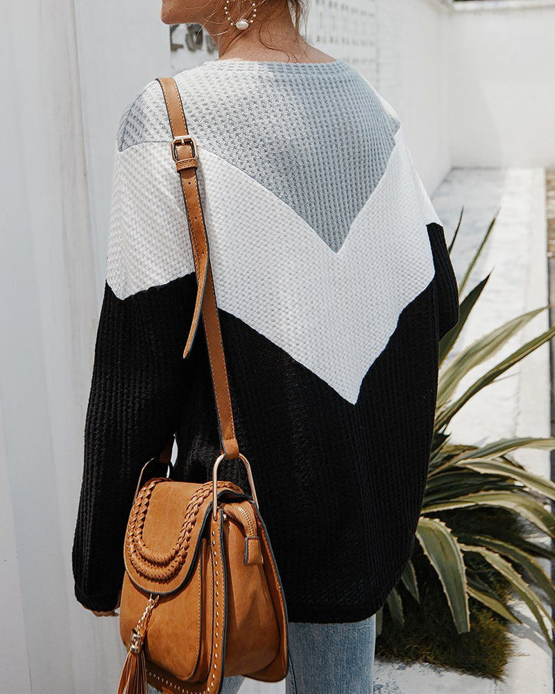 Everlasting Impression Colorblock Knit Top - Black oh!My Lady 