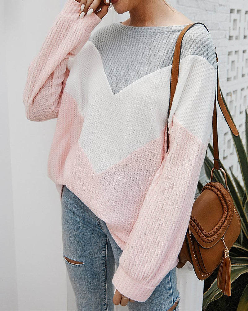 Everlasting Impression Colorblock Knit Top - Pink oh!My Lady 