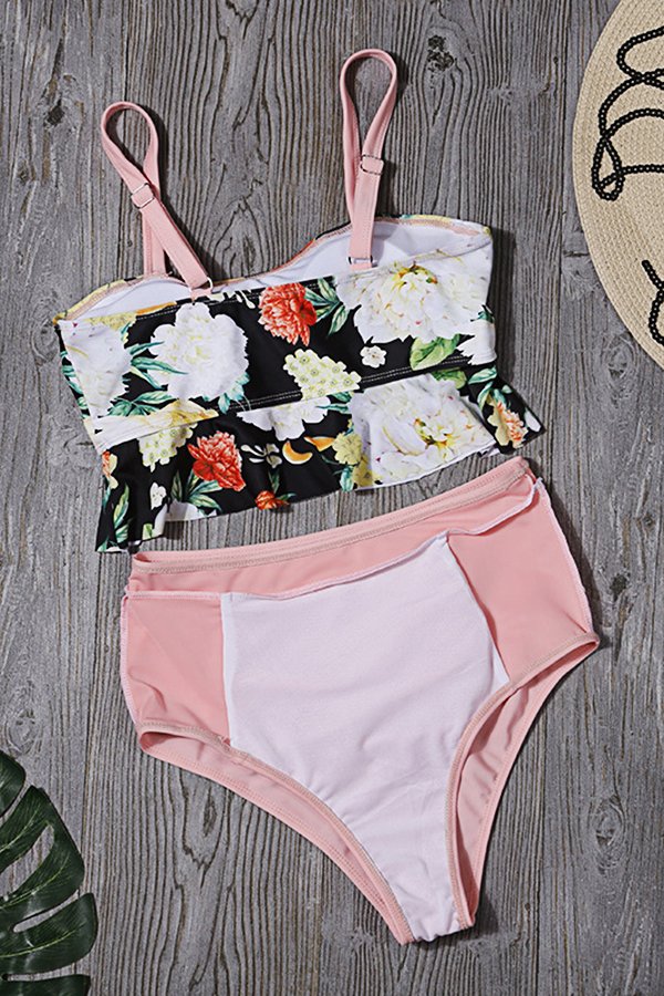 Fashion Printed Suspender Bikini