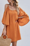 Fashion Casual Solid Hollowed Out Spaghetti Strap Princess Dresses ohmylady/Dresses OML Orange S 